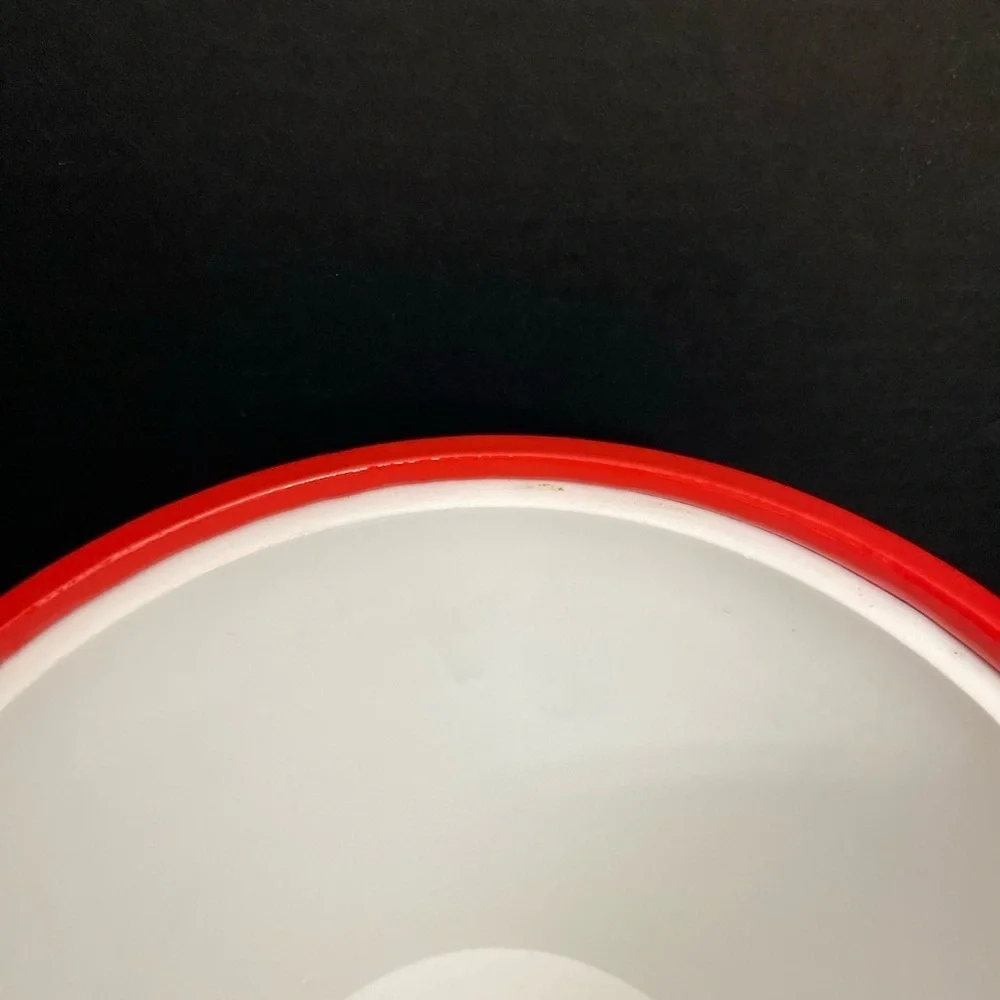 Vtg Red Vinyl Ice Bucket 70's 80s Retro MCM Barware Party Entertaining